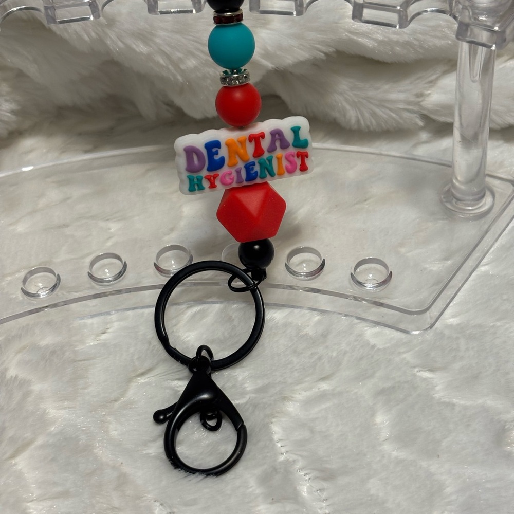 Colorful Beaded Keychain for Dental Hygienists